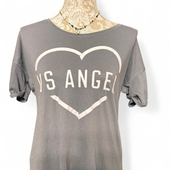Casual Cozy VS Angel T-Shirt Dress Faded Grey Oversized Loungewear Tee XS - Picture 2 of 4